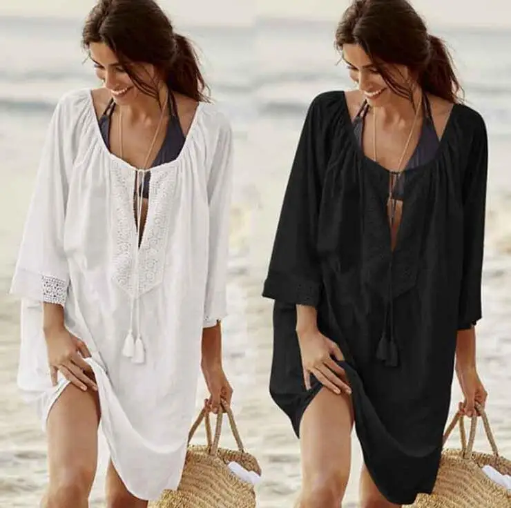2019 Tunics for Beach Women Swimsuit Cover up Woman Swimwear Beach