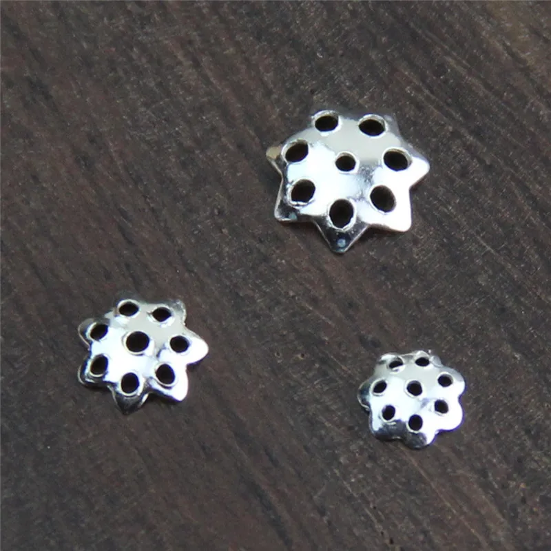 

Real 925 Sterling Silver Diy Accessories Bead Spacer Caps End Caps for Jewelry Making Fine Jewelry Findings