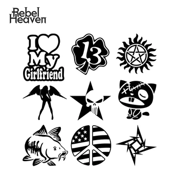 

Rebel Heaven Car Styling Funny JDM Peace Sign Symbol American Flag Carp Fish Zombie Cat Sexy ANGEL Fashion Vinyl Car Sticker