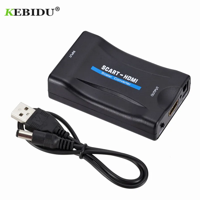 KEBIDU 1080P Scart в HDMI конвертер аудио видео адаптер HDMI в SCART для HD tv Sky Box STB для смартфона HD tv DVD новейший