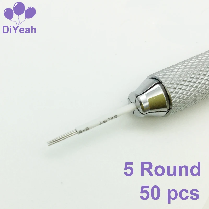 

50pcs 5 Round Needles for Manual Pen Semi Permanent Makeup Manual Fog Pen Needle R3 Microblading Eyebrow Tatoo Pen tatuaje cejas