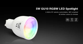 

[Seven neon]wholesales Mi-Light AC86-265V GU10 5W RGBCW/RGBWW 5730 LED color temperature Dimmable LED Bulb LED spot light