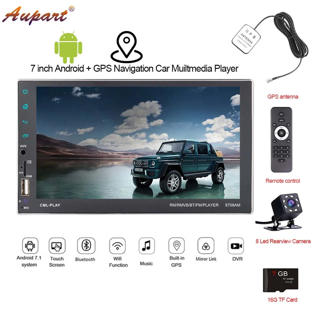 Multimedia palyer gps navigation android 7 1 2 Din font b Car b font font b
