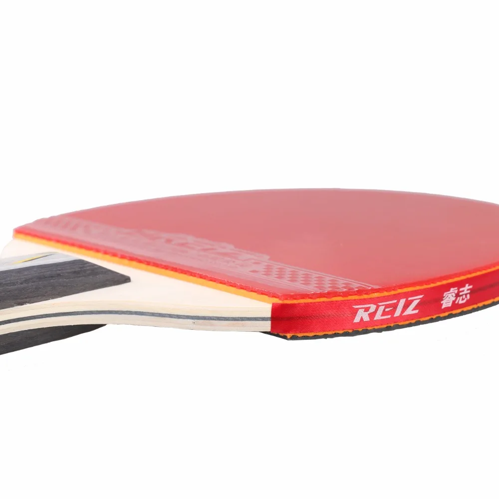 Короткая или длинная ручка Shake-hand Настольный Теннис Набор пинг-понг ракетка для настольного тенниса 1 звезда с чехлом красный и черный 3