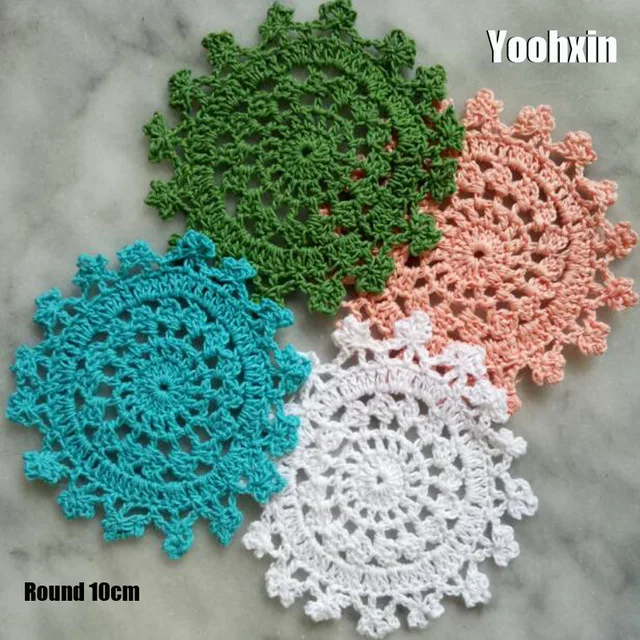 

Table Mats Placemats Wedding Cup Coasters Fabric Crochet Place Mats Doily Round Placemat Party Christmas Decorations For Home
