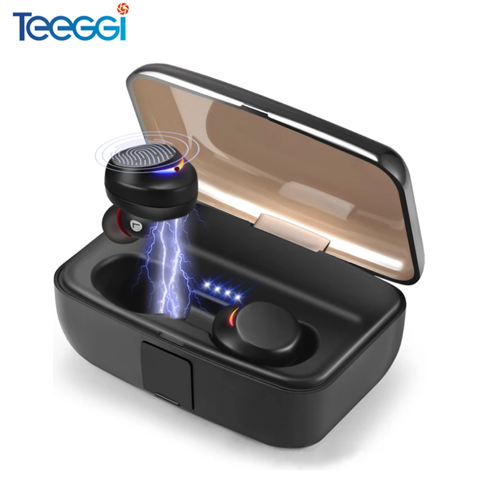 

Teeggi C3 TWS V5.0 Wireless Earbuds Bluetooth Headset Touch Key 5.0 Earphone IPX8 Waterproof with 3000mAh Power Bank Charging