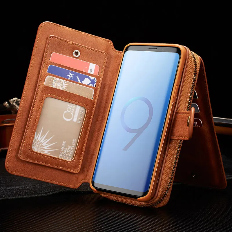 

CHEZVOUS Wallet Case For Samsung Galaxy S9 Cover Case 2 in 1 Leather Card Slot Stand Case Phone Bags For Samsung Galaxy S9 Plus