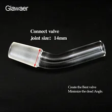 1 шт. стеклянный кальян 14 мм согнутый контактный клапан предотвращает образование шлангов тупых или тупых соединительных клапанов