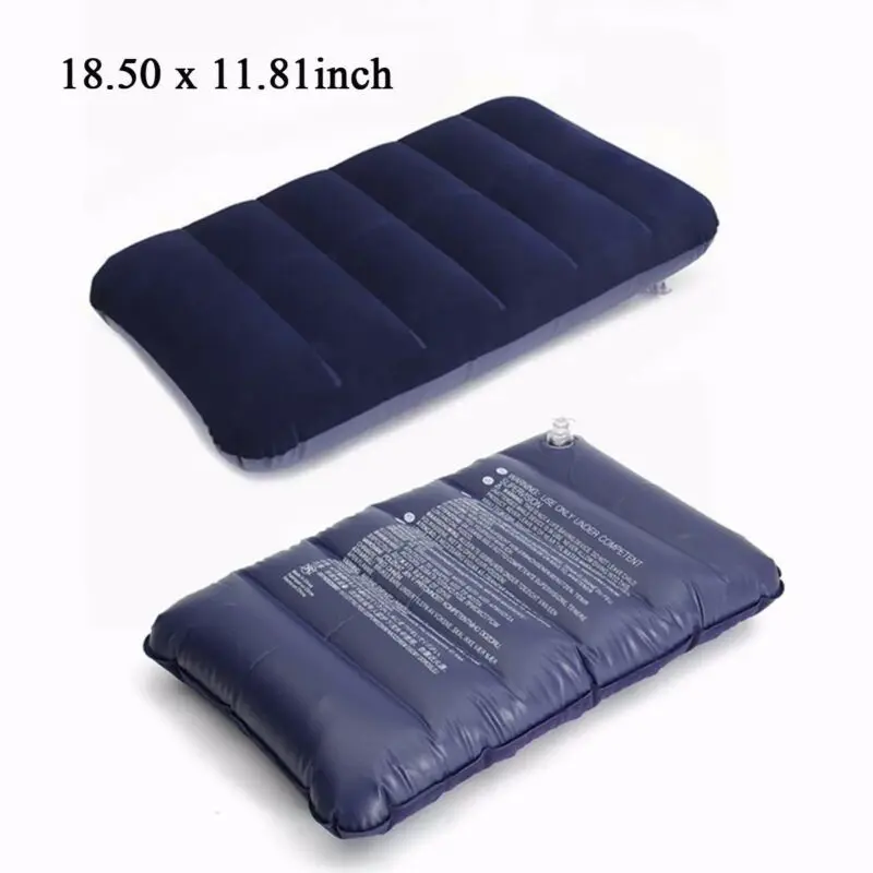 

Foldable Pillow Outdoor Travel Sleep Pillow Air Inflatable Portable Break Rest Pillow Blue