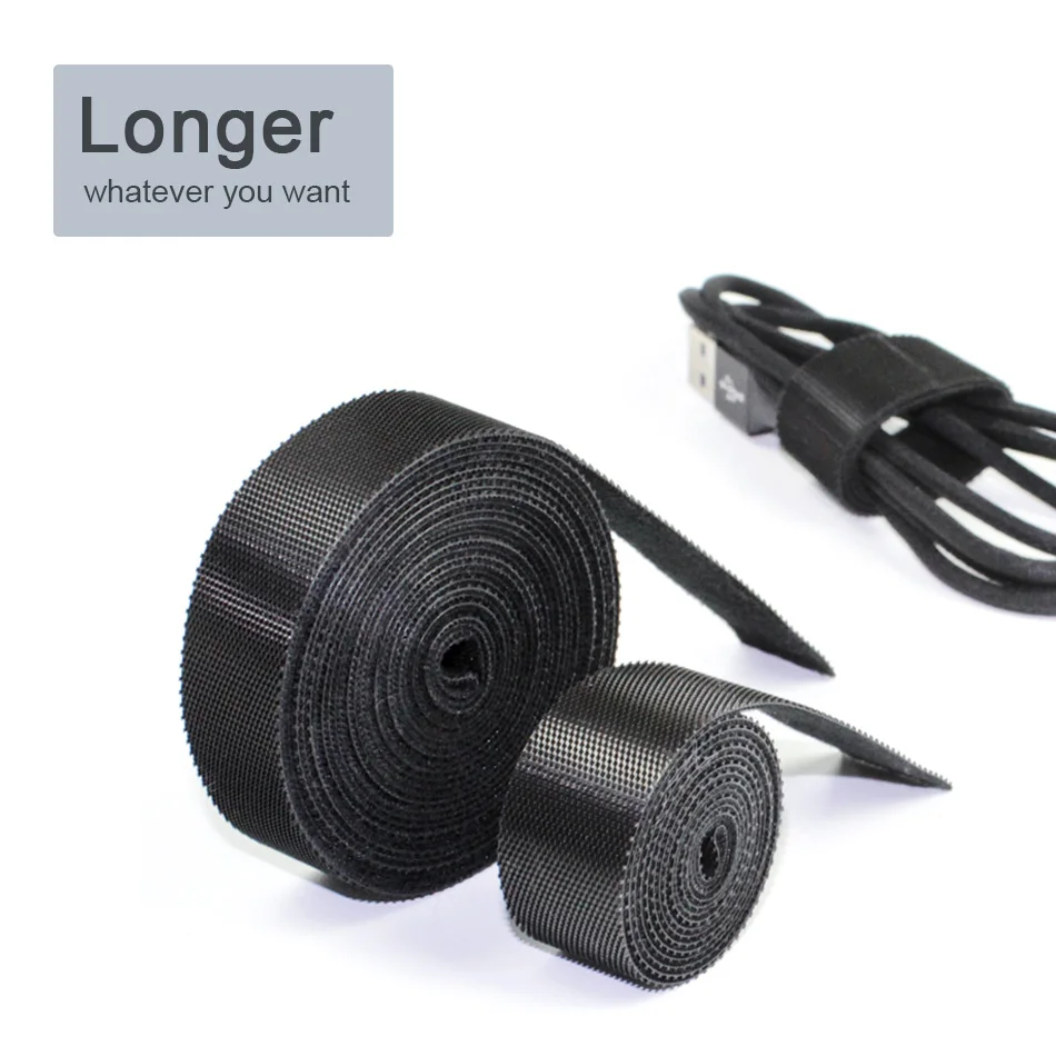 !ACCEZZ Flexible Cut Cable Organizer Wire Winder Desktop Management Protector Headphone Holder Mouse Magnetic Cord Tape Clips 5M (2)