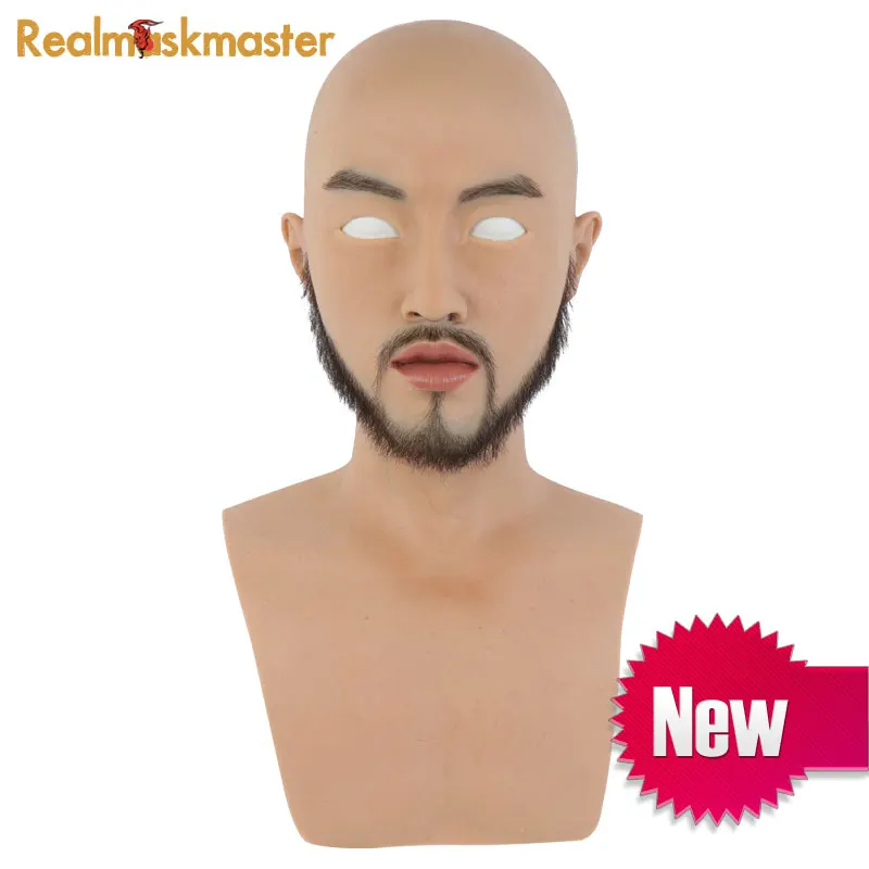

Realmaskmaster artificial realistic silicone adult halloween mask for man party supplies latex full face party male masks fetish