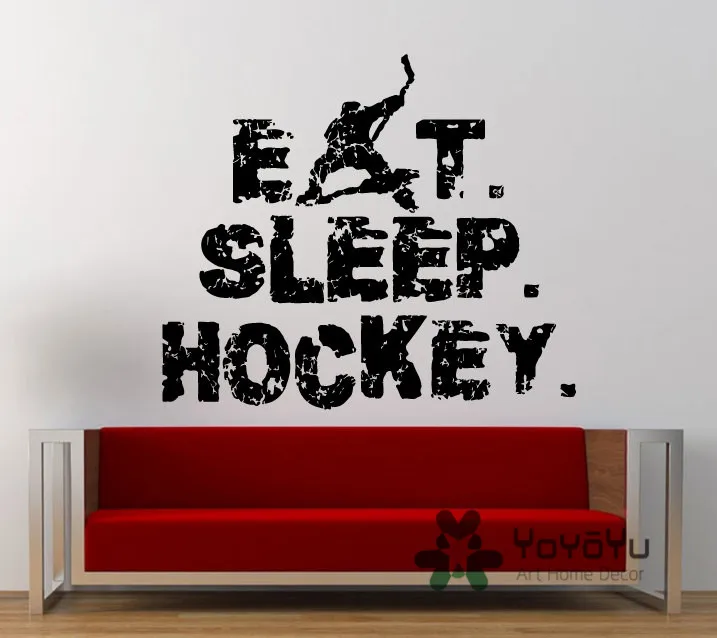 Eat Sleep Play Ice Hockey Repeat Sport Game Wall Decal ...
