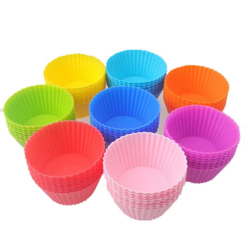 10Pcs/pack Silicone Soft Round Cake Muffin Chocolate Cupcake Liner
