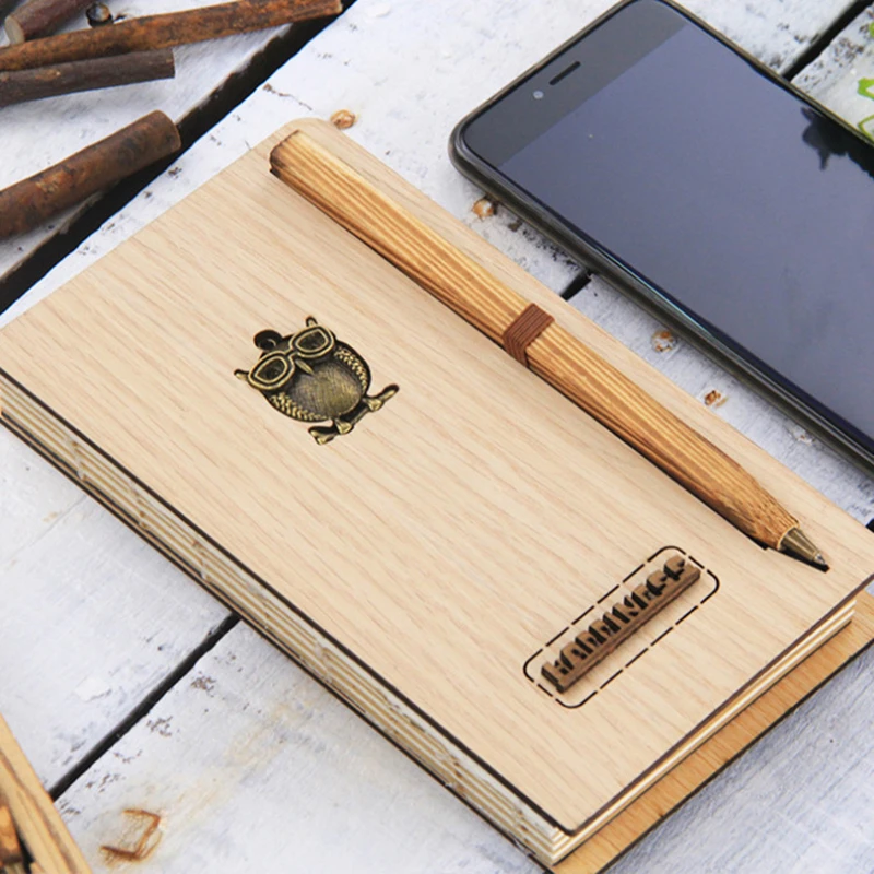 Креативные оригинальные деревянные kawaii блокноты ручная книга дневник DIY Высококачественный твердый переплет 32 K/48 K/64 K подарки для студентов канцелярские товары 1 шт