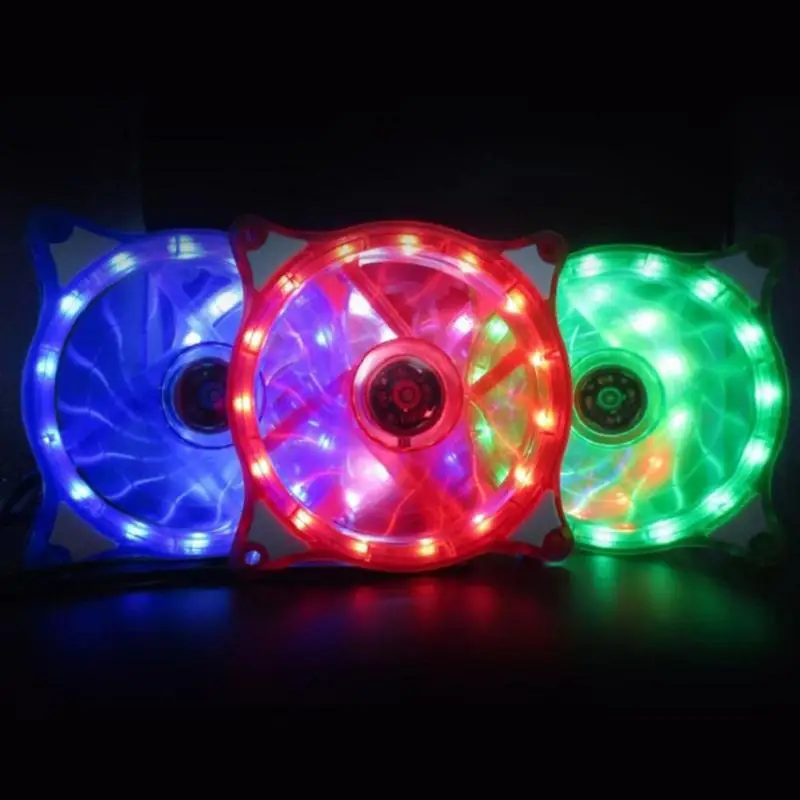 

12cm PC Computer Case Cooling Fan LED RGB High Bright Mute Halo Ring Hydro Bearing Multiple Change CPU Cooler Fan