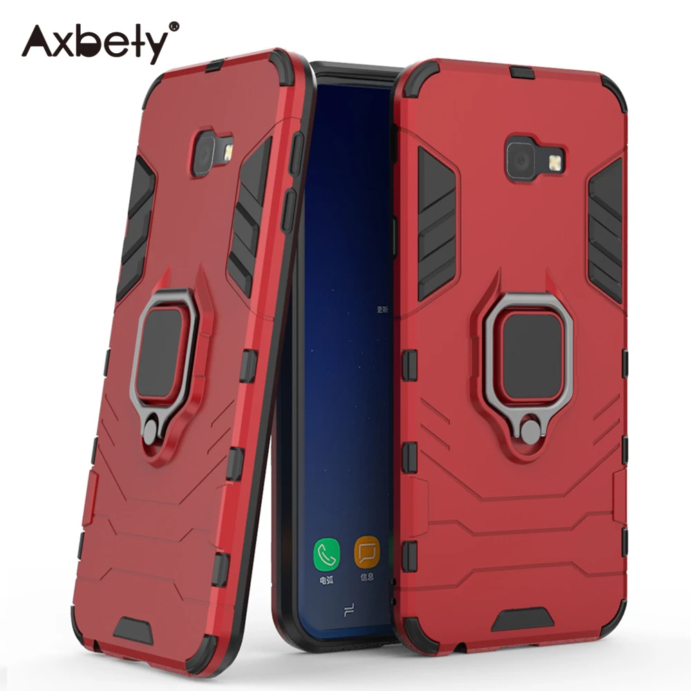 

For Samsung Galaxy J4 J6 EU J4 Plus/Prime J6 Plus/Prime Case Armor Kickstand Hybrid Cover Magnetic Metal Ring Shockproof Coque