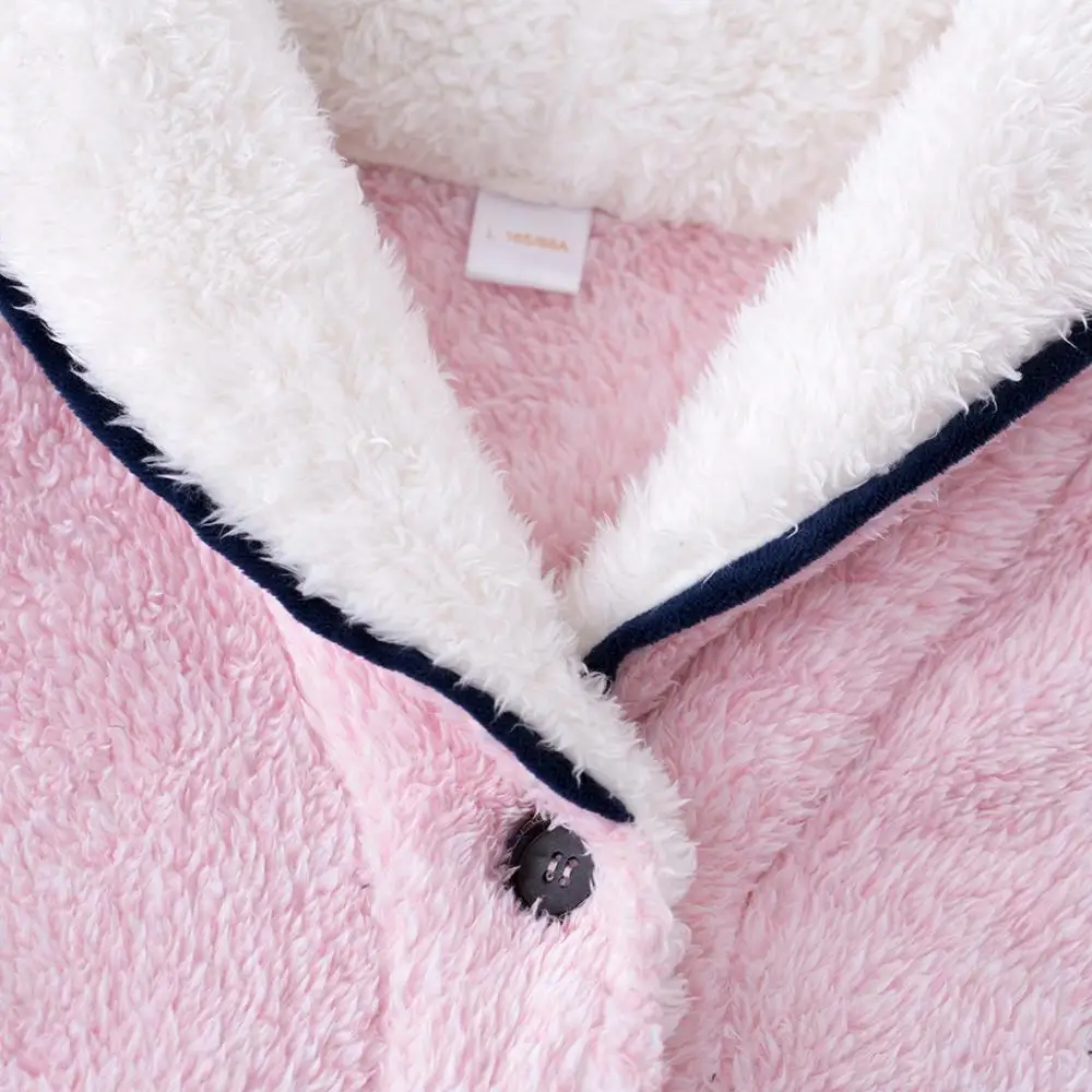 CherLemon пары зимние Утепленные коралловый флис мягкий теплый плюш Loungewear милые