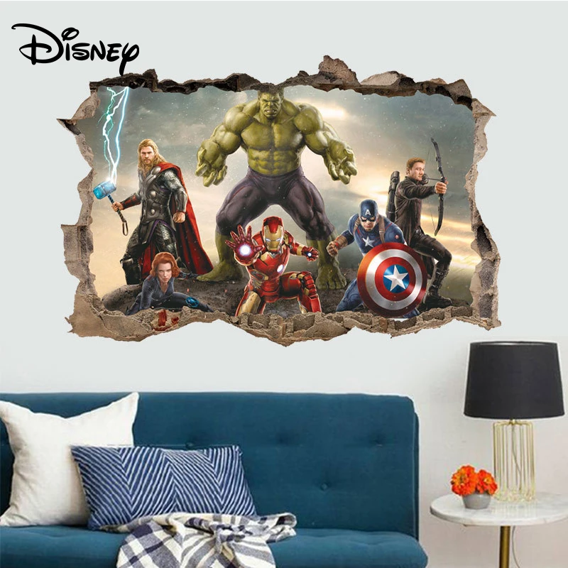 

Disney 3d stickers three-dimensional US captain Green Giant broke the wall and into the paper stickers