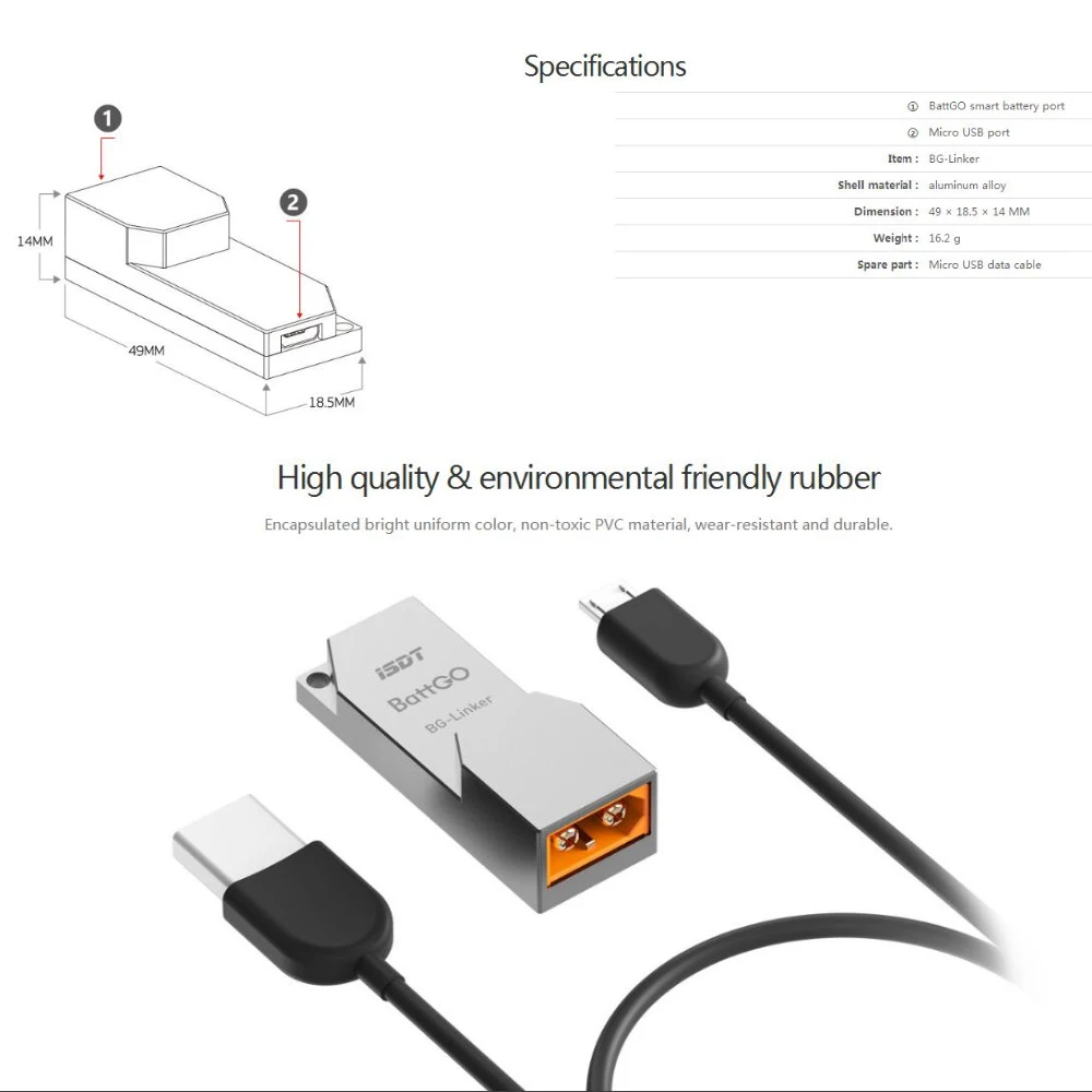 Адаптер ISDT BG Linker BattGO Smart Lipo для аккумулятора ЛИНКЕР радиоуправляемой