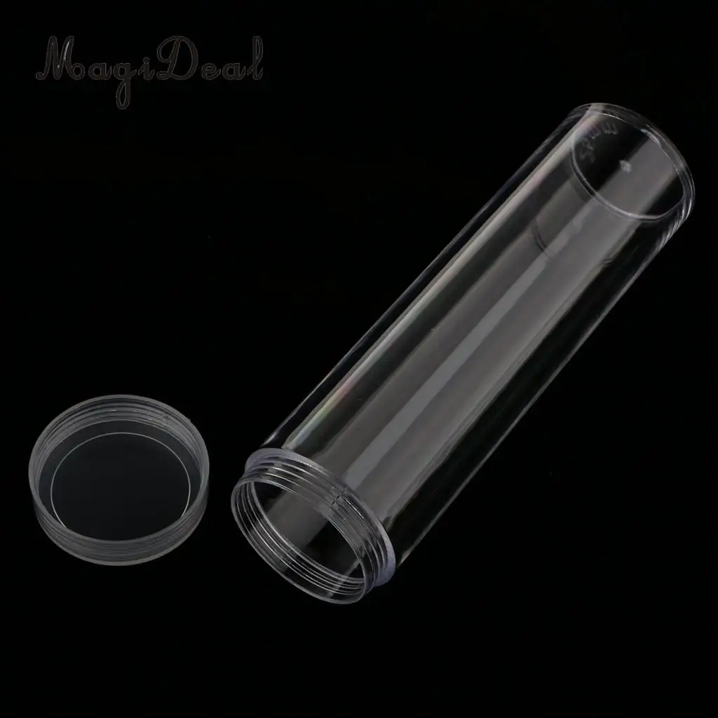 10 Pcs 25mm Protective Tube Holder Clear Round Cases Coin Storage Boxes