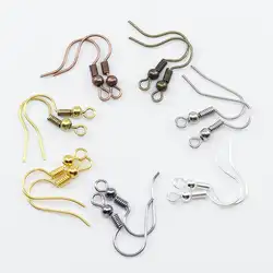 200 шт./лот цвета: золотистый, серебристый дешевые бусы гладить крючок для сережки, застежка уха провода с Подвески крючки для серьг провода