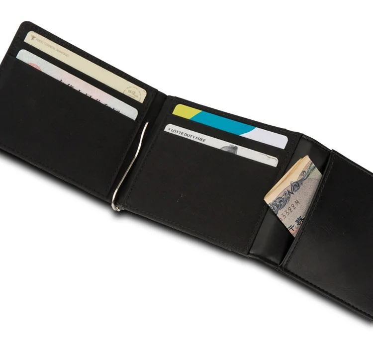 KUDIAN BEAR, минималистичный кошелек с зажимом для денег, тройной складной мужской кошелек, мужской кошелек, Тал, тонкие зажимы, cartera hombre portemonnee, BID237, PM49