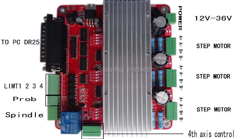 

3 axis TB6560 3.5A CNC engraving machine stepper motor driver board 16 segments stepper motor controller