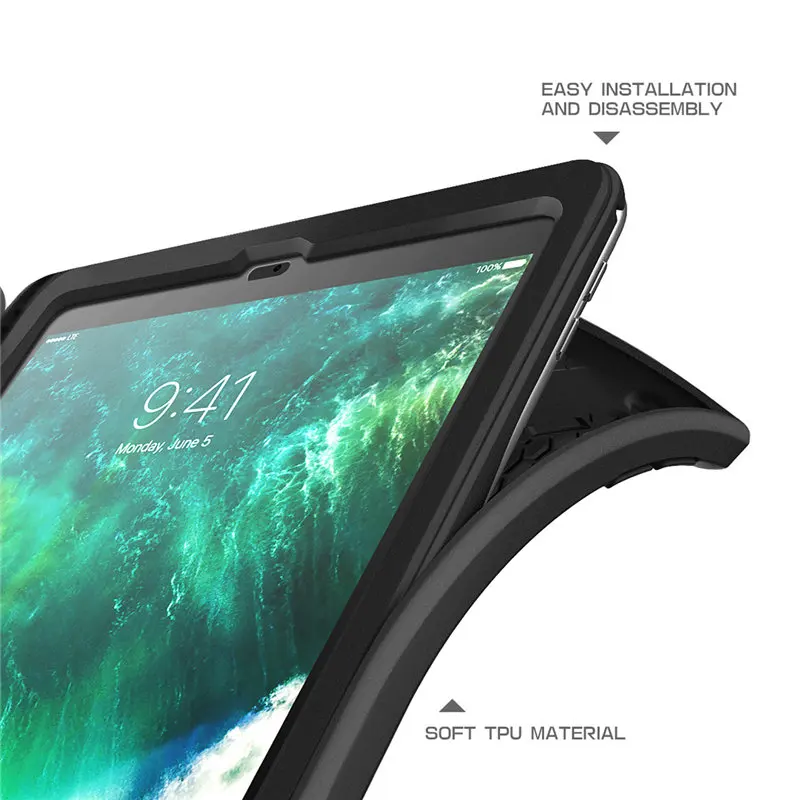 Чехол для iPad 9 7 совместимый с Apple Pen (2018/2017) тонкий тройной книжка функцией