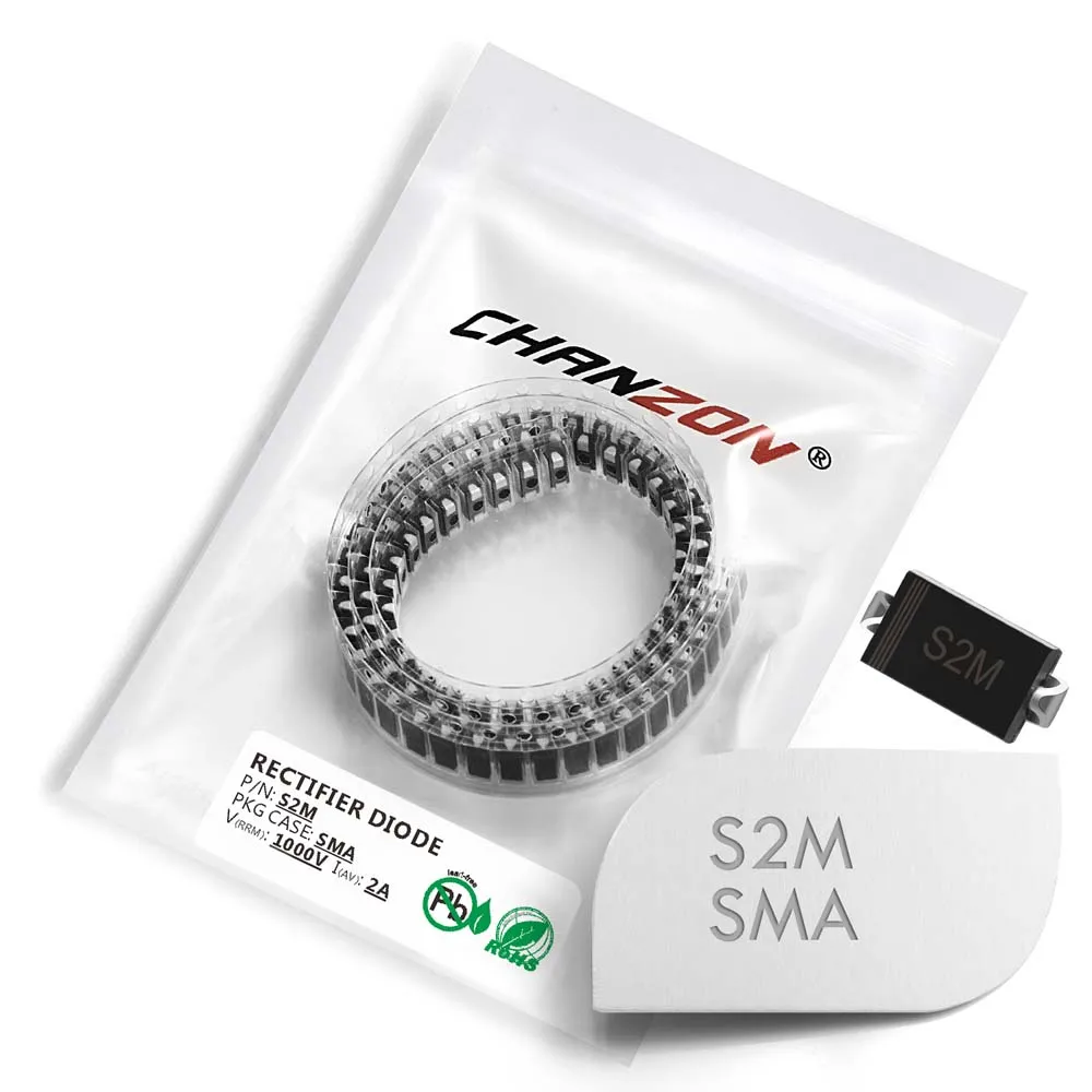 (100 шт.) S2M SMD выпрямительный диод 2A 1000 V SMA (DO 214AC) 2 ампер Вольт электронные