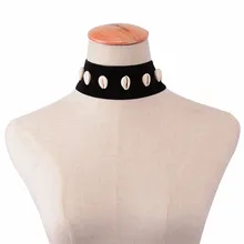 punk black velvet necklace women fashion jewelry shell choker necklaces bohemian collar necklace bijoux femme Accessories