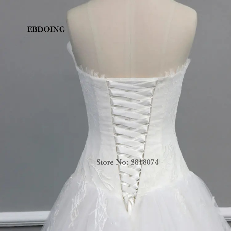 Настоящее фото халат De Mariage свадебные платья Vestidos De Novia А-силуэт белый шик кружева без бретелек на заказ свадебное платье