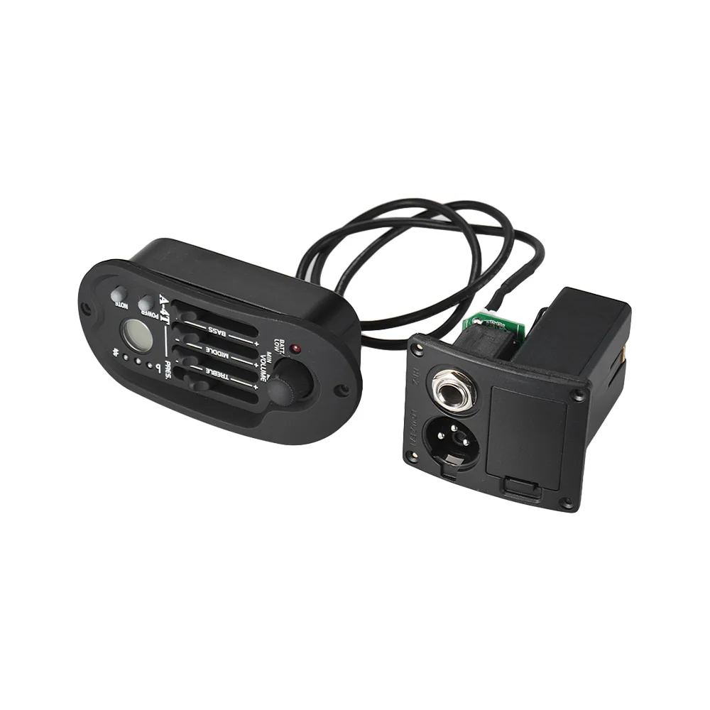 

Acoustic Guitar 4-Band EQ Equalizer Tone Volume Amplifier Preamp Piezo Pickup with LCD Display Black