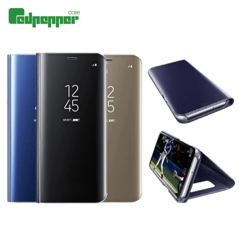 

Redpepper Smart View Mirror Case For iPhone Xs Max Xr XS X Leather Flip Standing Case For iPhone 8 7 6 6S Plus 5 SE 5S Cover bag