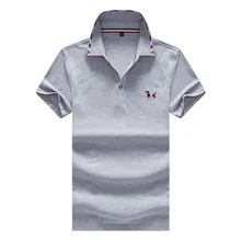 Новинка, летняя рубашка поло camisa homme, брендовая, с принтом, с отворотами, однотонная, мужская, деловая, повседневная, поло, роскошный, хлопок, короткий рукав, тройники, Топ