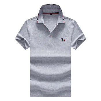 

2019 summer new camisa Polo shirt homme brand printed lapels solid men business casual polo luxury cotton short sleeve tees top