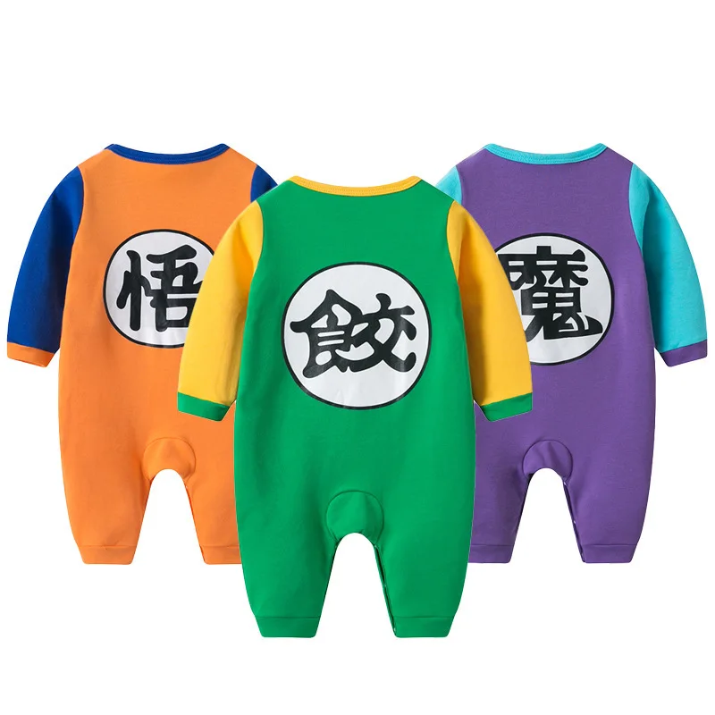 100% algodón de la bola del dragón del mamelucos de bebé recién nacido ropa de bebé niños GOKU mono niño caracteres de chino de Bebe mono
