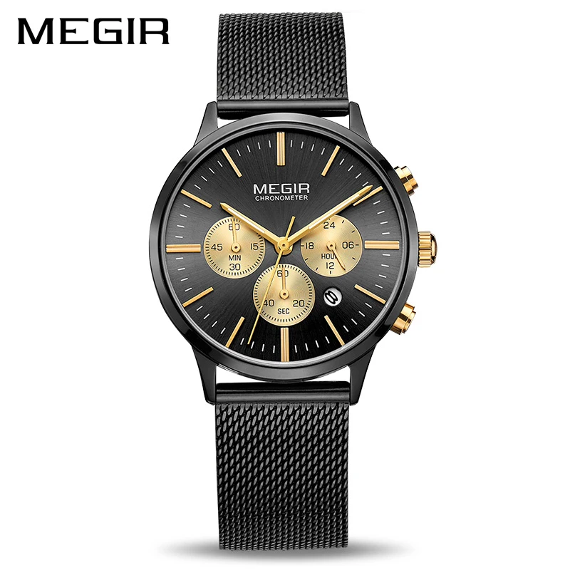 Beste MEGIR Chronograaf Luxe Vrouwen Armband Horloges Relogio Feminino Mode Quartz Liefhebbers Horloge Klok Dames Meisjes Gift 2011