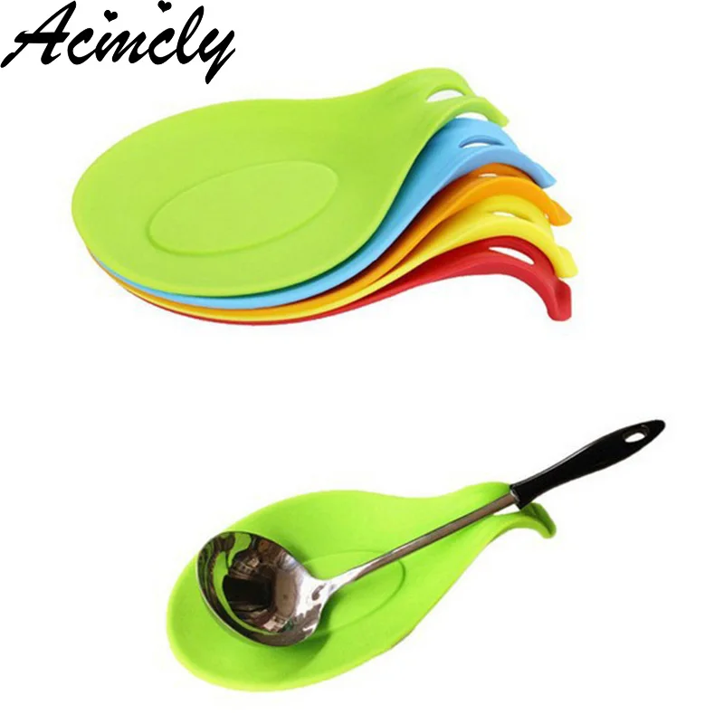 

Silicone Insulation Spoon Rest Heat Resistant Placemat Drink Glass Coaster Tray Spoon Pad Mat Pot Kitchen Accessories CC1379/o