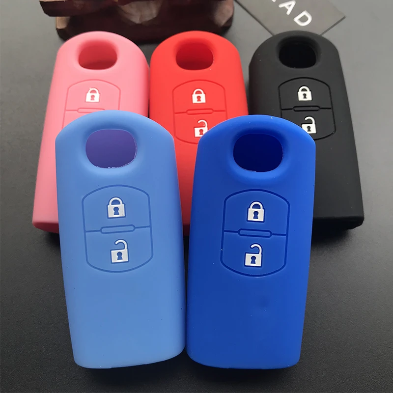 ZAD Silicone rubber car key fob cover case for Mazda 2 3 M3 M5 M6 M8 Atenza 2016 CX5 CX9 MX5 2button car-styling | Автомобили и