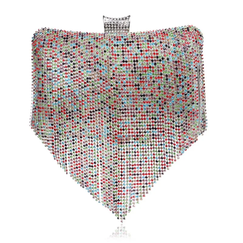 Yingmi Стразы Для женщин вечерняя сумочка; BS010 смешанные Цвет бриллиантами сумка-мессенджер Сумки с цепью плеча Вечеринка кошелек Сумки