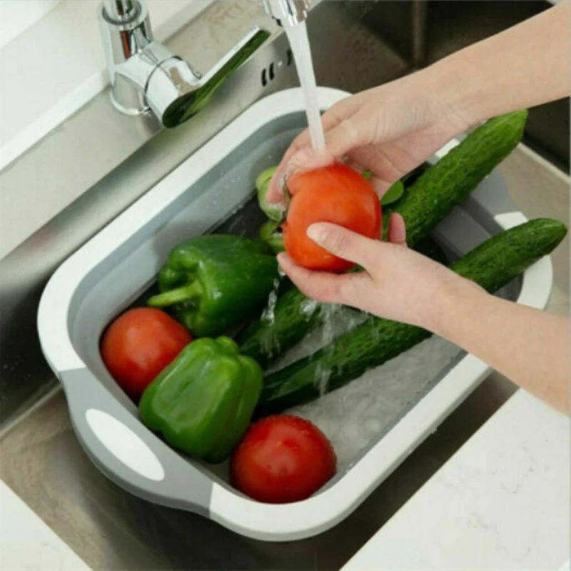 

2109 HOT 1PCS rain Baskets Collapsible Kitchen Silicone Strainer Noodles Fruit Vegetable Washing Strainers Bowls