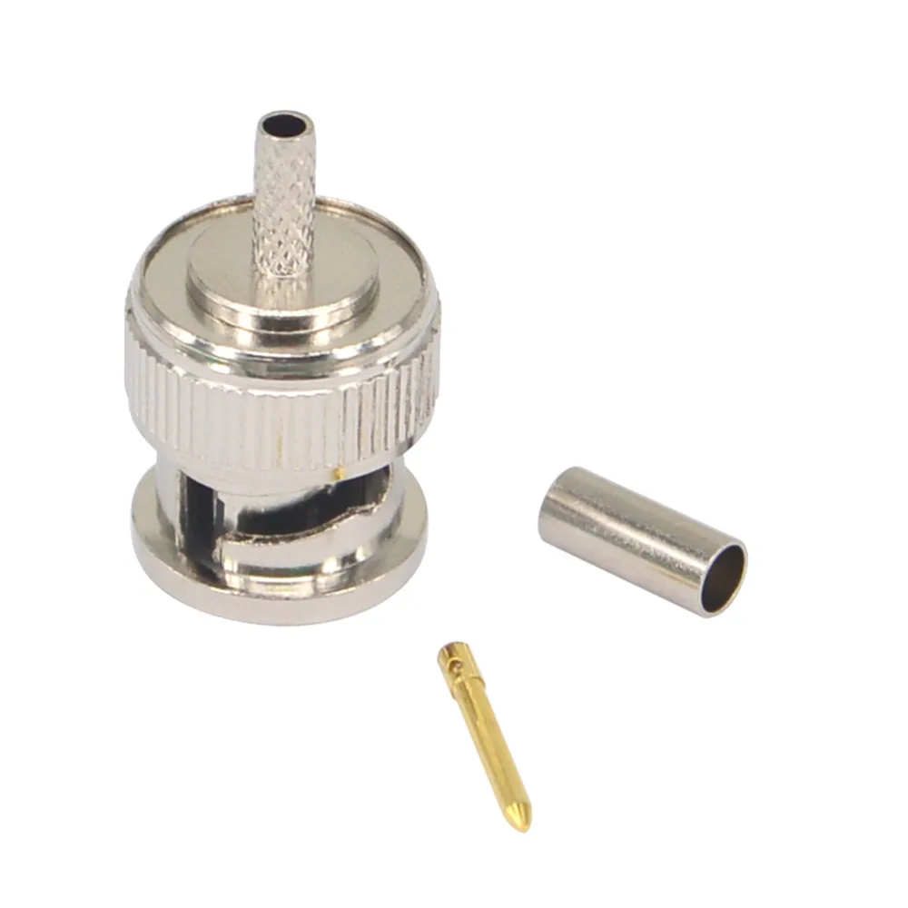BNC штекер RF разъем обжимной для RG174 RG316 LMR100 кабель|connector brass|connector crimpconnector plug |
