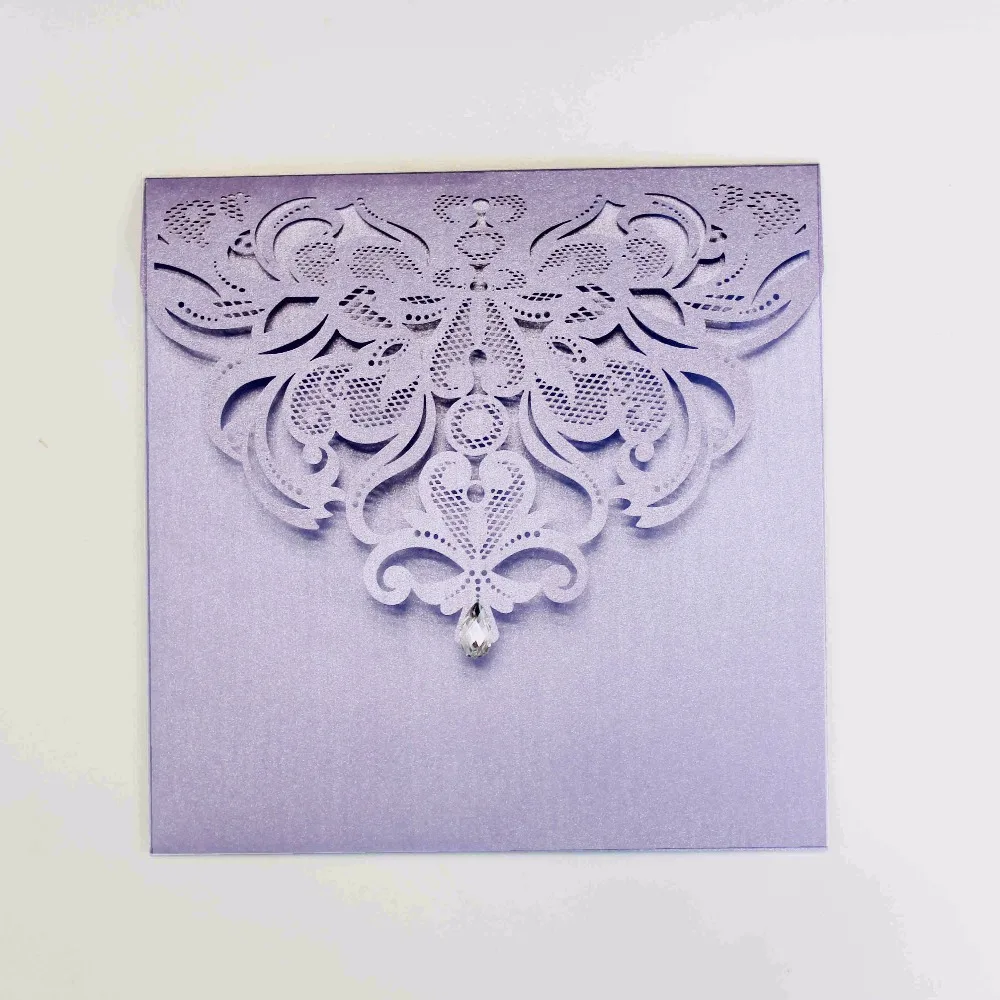Purple Pocket Invitations
