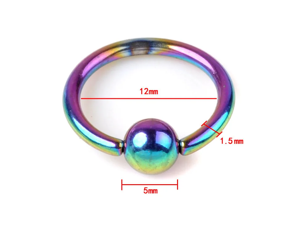 1 шт., радужные кольца из нержавеющей стали для пирсинга носа, ювелирные изделия для тела,, серьги для пирсинга, пирсинга для губ - Окраска металла: BB67