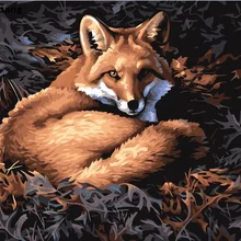 Безрамная лиса милые животные Сделай Сам картина по номерам ручная напечатанная картина маслом настенная художественная картина домашний декор