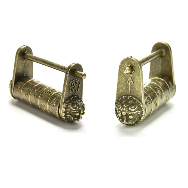 50*28mm Zinc Alloy Chinese Vintage Antique Bronze Keyed Padlock Retro