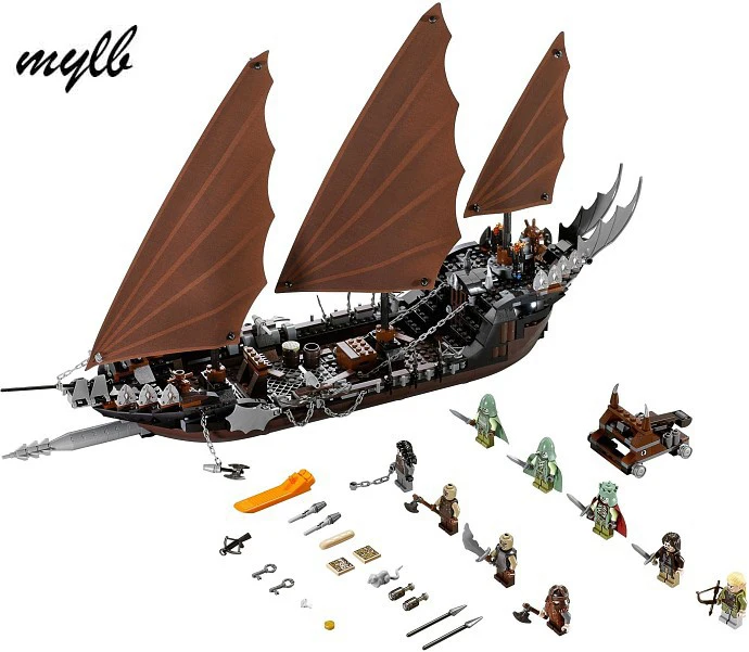

mylb Genuine The lord of rings Series The Ghost Pirate Ship Set Building Block Brick Toys