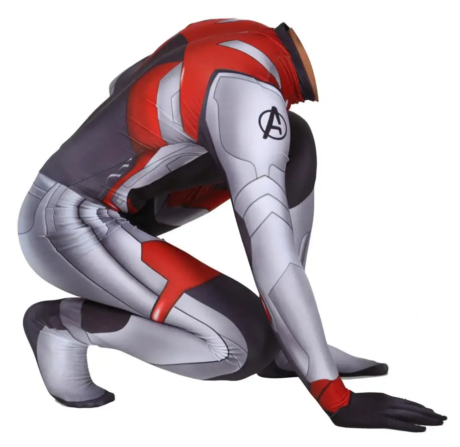 New Avengers Endgame Quantum Realm Cosplay Costume Superhero Captain America Captain Marvel Zentai Bodysuit Suit Jumpsuits