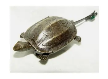 

Rare Chinese Old Style Brass Carved Turtle Lock and Key