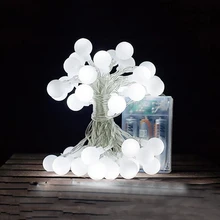 Горячая 5 м 50 светодиодный шар гирлянды аккумуляторные фонари для праздника, Рождества, Нового года, свадьбы, внутреннего и наружного украшения